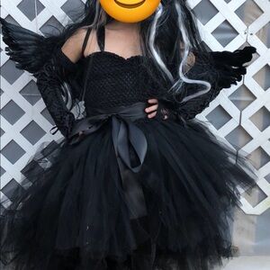 Dark unicorn Halloween costume. Dress mostly tulle.